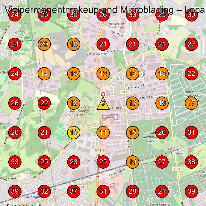 Vivipermanentmakeup and Microblading GeoGrid visibility map for Permanent Make-Up Clinic in North Babylon